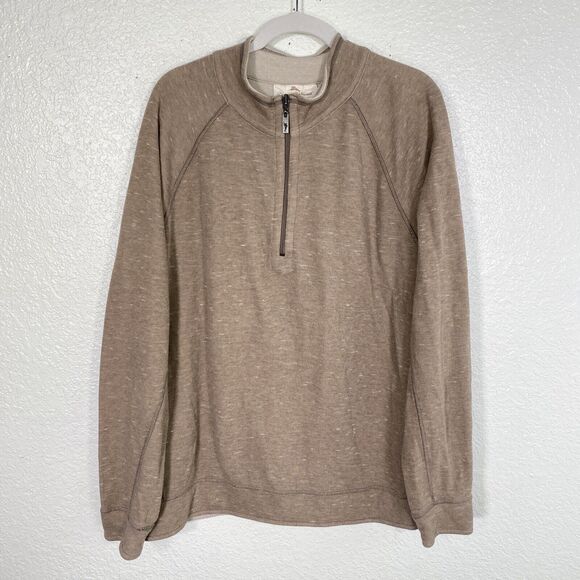 Tommy Bahama Other - Tommy Bahama Sweater Men Extra Large Reversible Tan Beige Sweatshirt Zipper XL